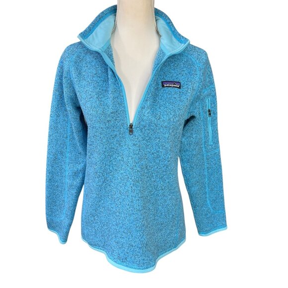 Patagonia Women's Quarter Zip Better Sweater Turquoise Blue Size Medium - Picture 3 of 8